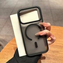 磁吸磨砂保護殼，適用於 iPhone 13 15 14 16 17 11 12 Pro Max Plus 17e 16e，防震防摔手機殼 - 黑色 - 查看 6