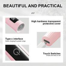 LIMEGIRL Lámpara de uñas LED portátil y mini, secador de uñas LED UV con soporte, lámpara de uñas LED UV de sobremesa sin manos para manicura de viaje y en casa, rosa/blanco - Multicolor - Ver 5