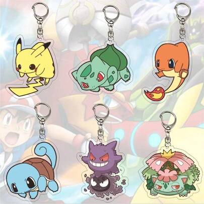 Guangbo 1 Set/6 Pieces Family Acrylic Keychain Charms, Bag Accessories, Bingo Friend Doll Charms, Perfect For Holidays, Fans, And Gift-Giving, Great Party And Holiday Gifts, Carnival Toys