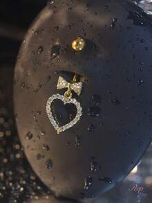 Rhinestone Heart Bow Fashion Belly Button Ring - Multicolor - View 9
