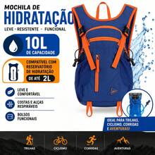 Mochila Bolsa hidratação 10L running trail bike unissex esportiva para atividade ao ar livre - Azul - Visão 5