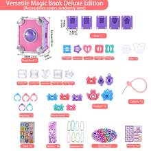 女孩專用 DIY 魔幻書貼紙製作套組，手工 Guka 貼紙與珠寶手工藝套裝，DIY 戒指手鍊製作機，附悄悄話電話的創意手工玩具，適合生日、聖誕節、萬聖節及所有節日禮物 - 書,貼紙套裝 - 查看 11