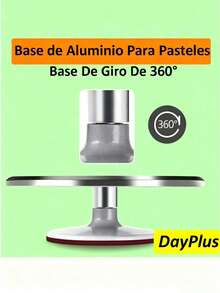 Juego de 6 piezas de plato giratorio para tarta con  de macaroon con espátula para crema, rascador,  plato giratorio para hornear pasteles de 31 cm,Base con Rotación de 360°,utensilios de cocina. - Plateado - Ver 4
