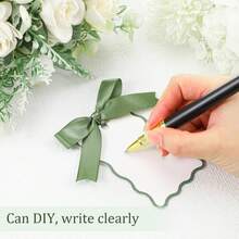 24/48pcs Set Fan-Shaped Name Cards For Table Setting, DIY Seating Arrangement, Wedding Place Cards, Blank Gift Tags. Includes Name Cards And Ribbons, Suitable For Weddings, Birthday Parties And Celebrations - View 4
