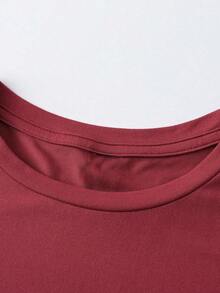 Women T-Shirts - 酒紅色 - 查看 3