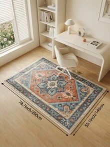 1 Stück blauer Teppich im böhmischen Stil für Wohnzimmer, geeignet für Küche, Esszimmer, Schlafzimmer, Feiertagsdekoration, Innen-/Außenbereich, Büro, rutschfeste Fußmatte, Badezimmerteppich, Flur, Arbeitszimmer, Gaming-Bereich - marineblau - Übersicht 16