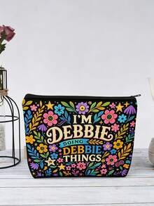 1pc Beach-Themed Starfish Makeup Bag – "The Sand May Brush Off, But The Memories Will Forever" Design, Unisex Travel Cosmetic & Toiletry Organizer - Multicolor - View 5