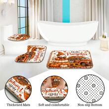 1/4pcs Vintage Pumpkin Truck Fall Harvest Heat-Insulating Home Decor Bathroom Shower Curtain With 12 Hooks For All Scenarios, Rustic Country Farmhouse Decoration, 4pcs Include: 1pc Shower Curtain 150*180cm+180*180cm+180*200cm - Pumpkin Farm - View 7