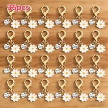 24pcs/36pcs Daisy Flower Keychains With Thank You Pendants & Lobster Clasps, Cute Vintage Bohemian Bag Charms For Women Girls, Elegant Rhinestone Car Key Rings, High-Quality Metal Alloy Purse Hangers, Party Favors, Gift Box Decorations - Daisy Keychain - View 9