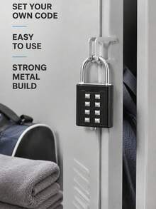 Mini Combination Lock, Portable 3-Digit Resettable Combination Lock, Multi-Function Zinc Alloy Luggage Lock For School, Gym, Classroom, Games, Travel, Backpack, Anti-Theft Lock With Key, Mini Gym Student Dorm Locker Backpack Luggage Drawer Zipper Combination Lock, Outdoor Waterproof Padlock, School Gym Locker, Sports Locker, Fence, Toolbox, Door, Box, Storage Cabinet, Home Essential, Back To School Essential - Multicolor - View 5