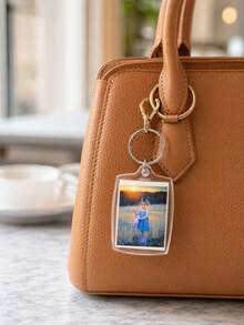 1/3/5Pcs Personalized Photo Keychain, Custom Picture Keyring, Perfect Father's Day Gift For Dad, Family Memorial Keepsake For Birthday & Anniversary. - Multicolor - View 10