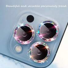 BOLLYMORE Colorful Camera Lens Protector Film, Compatible With Apple 16/14/15 Plus/15 Pro Max, Transparent Lens Protector Glass Starry Back Case, Compatible With Apple 13/14 Pro/15 Pro, Birthday/Gift For Family And Friends, Shiny Crystal, Lens Protector, Phone Accessories, Waterproof, Shockproof, Anti-Drop, Anti-Scratch, Full Coverage - Silver - View 5