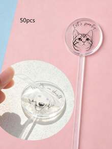 20pcs/50pcs Personalized Acrylic Pet Cocktail Stirrers, Customized Wedding Stir Sticks, Customized Dog And Cat Stir Sticks, Customized Wedding Drink Stirrers - Multicolor - View 9