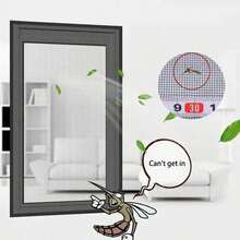 1 pieza Malla autoadhesiva para ventana, red invisible contra insectos para uso doméstico en verano, fácil de instalar - Malla gris con ribete blanco - Ver 5