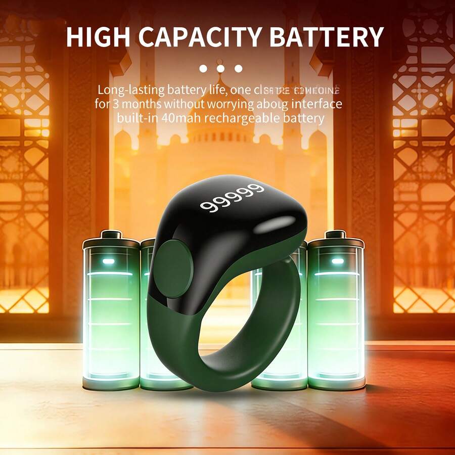 Muslim Prayer Electronic Finger Ring Counter With LED Display, High-End Practical Gift With APP Bluetooth Counter