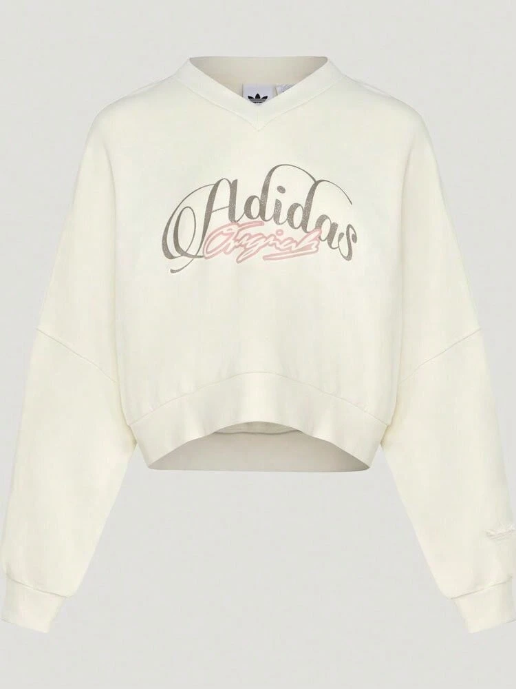 Adidas Originals Women's SWEAT CREW W Knit Sweatshirt Without Hood KR2623 - White - View 1