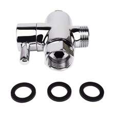1pc Matte Black 3-Way Shower Arm Diverter Valve, G1/2 Universal Splitter For Handheld & Fixed Shower Head, Bathroom Replacement Part - Sliver - View 6