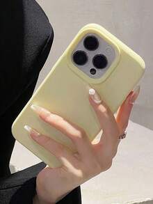 VRNOEI 新款奢華淺黃色手機殼，相容 iPhone 17、16、15、Pro 14 Plus 13、12、11、17 Pro Max Air Plus，防摔光滑保護殼，耐用，極簡設計，優質材質 - 淺黃色 - 查看 5