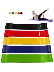 5pcs Resistance Band Set, For Squats, Yoga, Fitness Strength Training - Multicolor - View 6