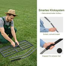 Ergonomischer Rasenrechen 80 x 30 x 197 cm mit Klicksystem, Rasenrechen, Gartenrechen, Sandrechen, Vertikutierer mit langem Griff, Rasenrechen für Garten und Golfplatz - A - Übersicht 3