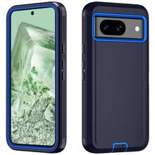 Funda de teléfono resistente de 3 en 1 de grado militar, funda protectora de Body completo resistente a golpes, antideslizante y a prueba de agua, resistente a arañazos, universal, accesorio de teléfono práctico como regalo para el Festival de Primavera y uso diario - Azul profundo - Ver 65