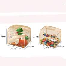 Transparent PVC Children's Storage Bucket, Book Organizer, Snack Storage Bag, Home Visible Storage Basket - Transparent - View 7
