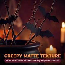 Halloween Black Faux Dry Twig Decorative Ornament, Matte Black Artificial Branch For Spooky Halloween Scene Setup - Multiple Styles - View 5