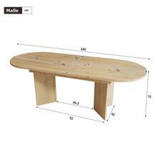 Extendable Dining Table 140/180 X 90 Cm, Ideal For 6 To 8 People, With Rounded Corners And Thick Tabletop. Sleek Style, Oak Finish. - 駝色 - 查看 5
