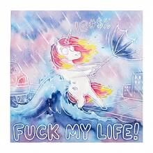 My Life 髒話獨角獸成人塗色書，趣味舒適獨角獸反向塗色與墨線描摹藝術，24頁單面印刷，7.9*7.9英吋，粗線條易上色，幽默紓壓藝術療癒，成人日常與生日禮物 - 繪畫本 - 查看 9
