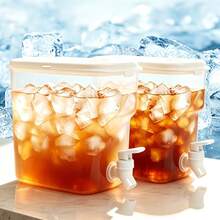 [Set Of 2/3 Units]Refrigerator Cold Water Container With Tap, For Storing Watermelon Juice, Orange Juice, Lemonade, Iced Tea, Perfect For Cooling In The Kitchen, Drinking At Parties And Sharing At Picnics, All In One Container - View 5