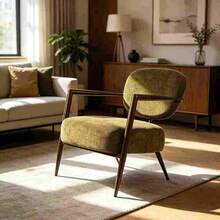 Modern Metal Frame Accent Chair, Upholstered Softy Fabric Side Chair, Mid-Century Comfy Lounge Armchair For Living Room Bedroom Reading Ok, Single Leisure Guest Chair(Camel-1pc) - Camel + Fabric + Metal - View 1