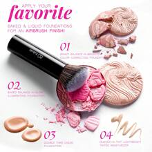BS-MALL [Design Sense] [Enjoy Makeup] Professional 20pcs Black Makeup Brush Set With Pink Large Capacity Brush Bag, Precise Makeup Application, Gift For Girlfriend/Women - Black - View 4