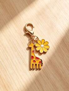 1pcCute Giraffe Daisy Keychain, Perfect As A Gift For A Girl Friend - Multicolor - View 5