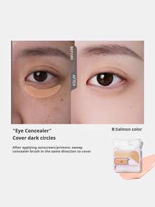 NOVO Multifunctional 3-Color Contour & Concealer Palette, Provides Long-Lasting Seamless Coverage, Moisturizes & Locks Makeup, Suitable For Oily Skin, Prevents Makeup Smudging, The Ultimate Tool For Creating A Natural No-Makeup Look - 02#Natural Color - View 3
