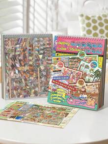 8-Piece Scene Simulation Store Sticker Collection Book, Immersive Stocking Stickers, Supermarket & Convenience Store Theme, With Positioning Lines DIY Planner & Handmade Stickers - 1 Set - View 4