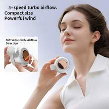 Portable Quiet Mini Neck Fan, 3-Speed Hands-Free Neck Fan, 360° Rotating, USB Rechargeable, Handheld Fan For Outdoor Work, Travel, Home Use, Hiking - Lightweight, Outdoor Cooling Accessory | Wearable Neck Fan | Desktop Fan - Multicolor - View 5