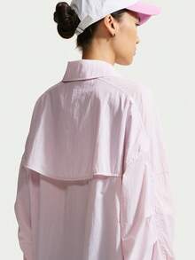 Nike Women's AS W NSW LTWT UV Protective Jacket Woven Hoodless Outerwear IO1521-583 - Pink - View 2