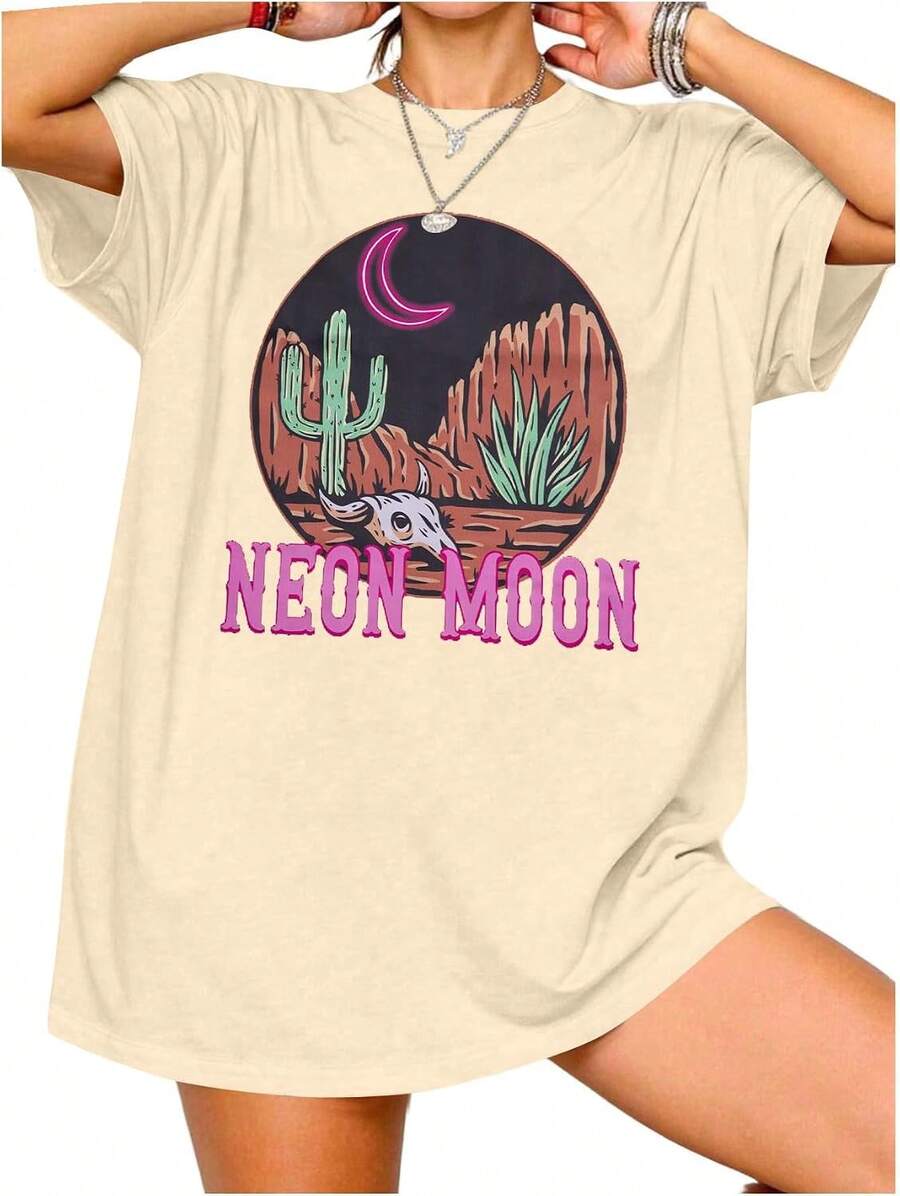 Women T-Shirts - 杏色 - 查看 1