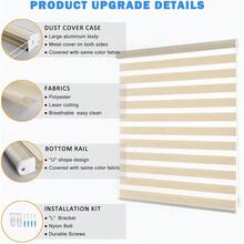 Custom Zebra Blinds For Windows Light Filtering Dual-Layer Window Shades For Privacy Free-Stop Sheer Shades Roller Blinds For Indoor Windows(19" W X 72" H, Cream) - Star - View 4