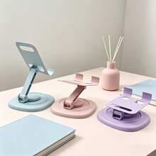 2pcs 360° Rotatable Aluminum Alloy Adjustable Tablet Stand, 360° Rotatable Foldable Tablet Holder, Universal Smartphone Tablet Desktop Stand, Multi-Angle Silicone Non-Slip Base Foldable Desktop Stand, Back To School Supplies - Multiple Styles - View 3