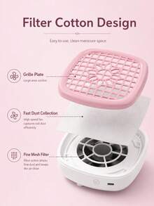 Entry-Level Portable Nail Dust Collector, Powerful Vacuum Fan With Reusable Filter, Suitable For Acrylic Nail Polishing, Salon, Home And Training, Ideal For Beginners, Nail Artists, DIY Enthusiasts, Valentine's Day, Mother's Day Gift - Multicolor - View 7