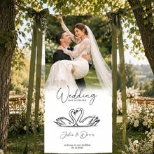 Personalized Wedding Banner Custom Fabric Welcome Sign For Wedding Ceremony And Banquet Rustic Bohemian Modern Wedding Decor Custom Hanging Cloth - Multicolor 4 - View 5