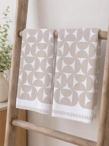 MEMNUN 2件裝奶茶色四葉半圓幾何印花廚房抹布 餐巾 40*60cm/45*70cm 超細纖維聚酯材質 現代柔軟洗碗布 廚房巾 手巾 家居裝飾 廚房裝飾 烹飪烘焙手巾 廚房配件 可機洗 清潔用品 適合餐廳廚房日常裝飾與送禮 全季節適用 - 彩色 - 查看 10