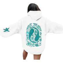 Whale Shark Hoodies For Teen Girls |   Ocean Graphic Preppy Sweatshirts Oversized Y2k Pullover Tops Long Sleeve Fall Outfits - #05 White - View 2