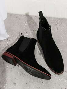 Evergreen Urban Chelsea Boots, Short Ankle Slip-On, Solid Color, No Zipper, No Lace-Up - Black - View 2