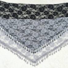 1pc New 2026 Lace Bandana Triangle Scarf Korean Style Etsy Hollow Silk Scarf Triangle Scarf For Women - Multicolor - View 7