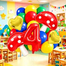 Cute Mushroom Number Balloon Set, Includes Red Number Balloons, Mushroom Balloons, Heart Balloons And Latex Balloons, Suitable For Mushroom Theme Birthday Party Decoration, Fairy Tale Theme Party And Other Occasions - View 19