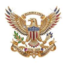 USA 250th Anniversary Eagle Commemorative Brooch Pin, 1776-2026 - View 1