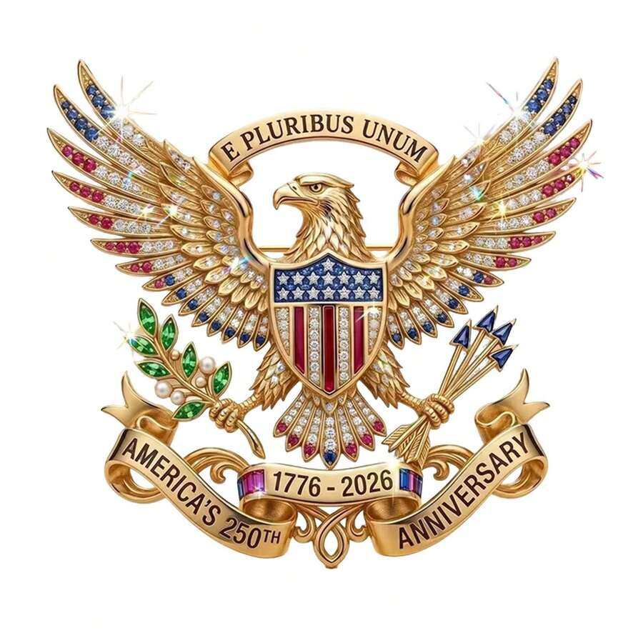 USA 250th Anniversary Eagle Commemorative Brooch Pin, 1776-2026 - View 1