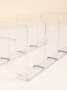 1pc/2pcs/4pcs Optional Quantity Transparent Bag Storage Organizer, Suitable For Bedroom, Bathroom, Office Closet Divider, Practical Bookshelf Divider, L-Shaped Storage Rack, Space-Saving Storage Rack, Car Organizer, Storage Box, Drawer Organizer, Transparent 4-Grid Organizer Only Suitable For Small Handbags Note: This Product Is Only Suitable For Storing Small Handheld Bags And Coin Purses (Storage Rack Interval Width 2.64inch) - Clear - View 10